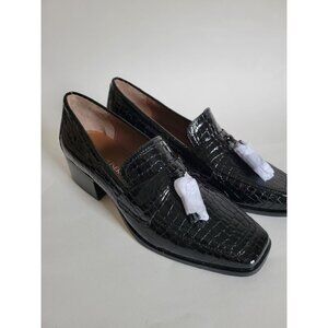 Donald Pliner Womens Avi Black dress textured Loafer shoes size 8.5 New office